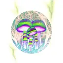 psychedelic mushrooms, smoking a joint in a rainforest tattoo design idea