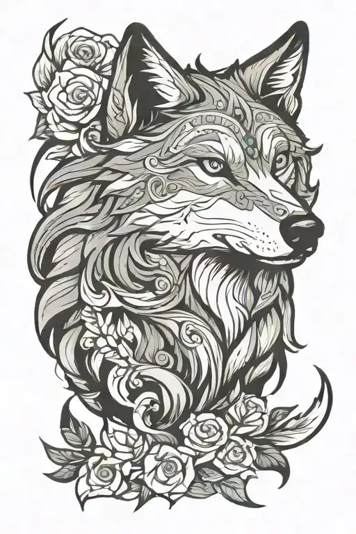 wolf / Italian  tattoo design idea