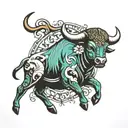 taurus zodiac sign top left chest tattoo design idea