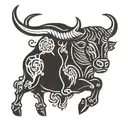 taurus zodiac sign top left chest tattoo design idea