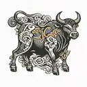 taurus zodiac sign top left chest tattoo design idea