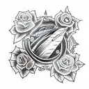 A book and pen tattoo design idea