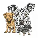 a Dogo Agentino, a Pitbull and a Dachshund tattoo design idea