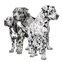 a Dogo Agentino, a Pitbull and a Dachshund tattoo design idea