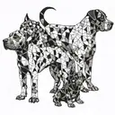 a Dogo Agentino, a Pitbull and a Dachshund tattoo design idea