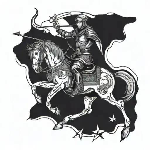 sagittarius archer riding tattoo design idea