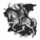 sagittarius archer riding tattoo design idea