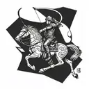 sagittarius archer riding tattoo design idea