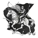 sagittarius archer riding tattoo design idea
