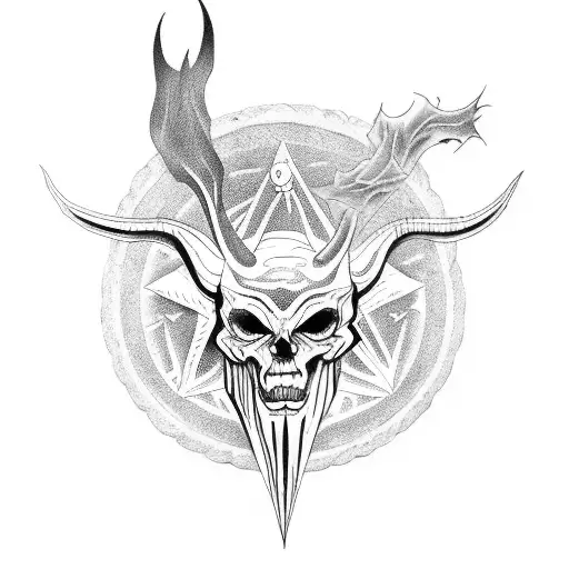 Pagan satan tattoo design idea