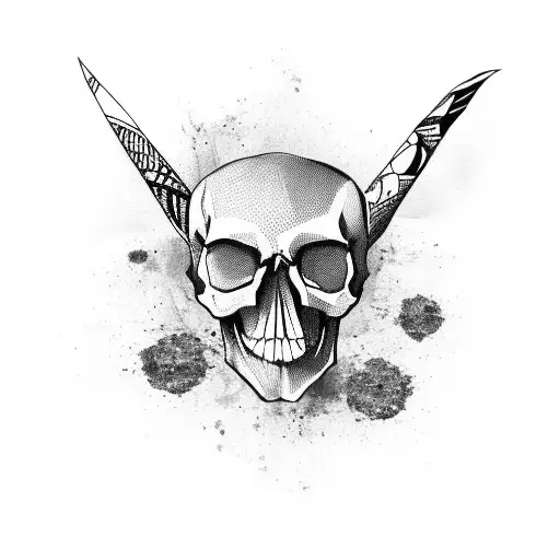 Africa map skull tattoo design idea