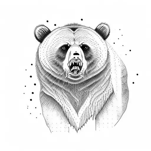 grizzly bear family  tattoo design idea