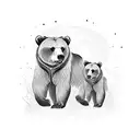 grizzly bear family  tattoo design idea