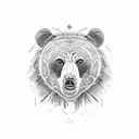 grizzly bear family  tattoo design idea