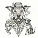dog and owner tattoo design idea