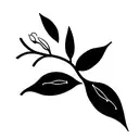 curved olive branch flowers tattoo design idea
