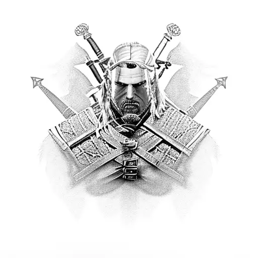 Witcher sleeve tattoo design idea