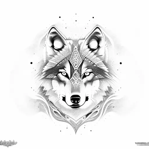 Wolf nordic  tattoo design idea