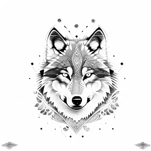 Wolf nordic  tattoo design idea