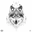 Wolf nordic  tattoo design idea