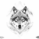 Wolf nordic  tattoo design idea