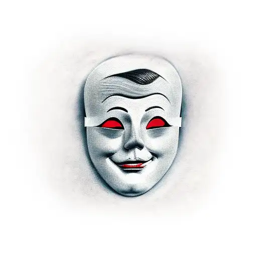A tattoo of a theater mask expressing a range of emotions tattoo design idea