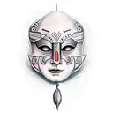 A tattoo of a theater mask expressing a range of emotions tattoo design idea