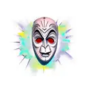 A tattoo of a theater mask expressing a range of emotions tattoo design idea