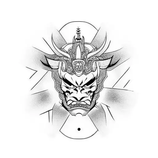 Hannya mask tattoo design idea