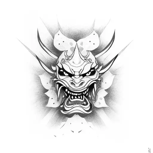 Hannya mask tattoo design idea