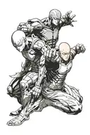 saitama and genos tattoo design idea