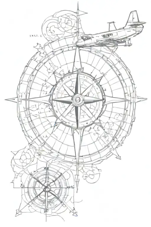 naval orion p3 airplane flying over a world naval compass senior chief anchor map of japan tattoo design idea
