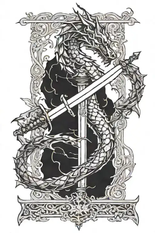 The Dragon Slayer sword tattoo design idea