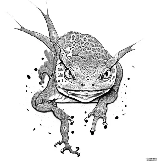 leopard gecko and crested gecko tattoo design idea