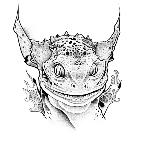 leopard gecko and crested gecko tattoo design idea