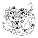 leopard gecko and crested gecko tattoo design idea
