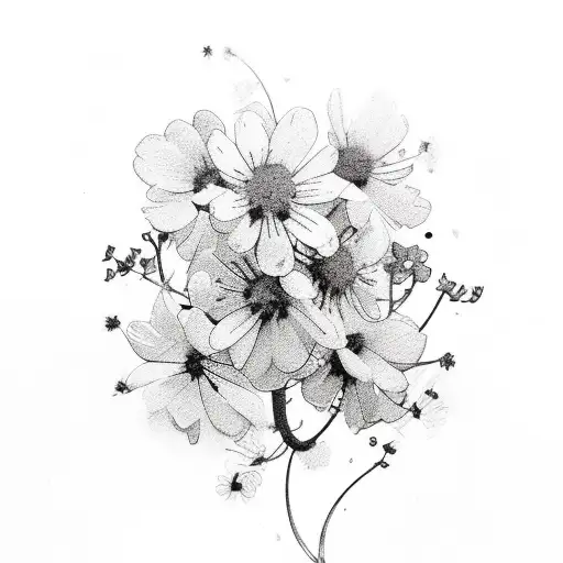 the word "suvi" with little flowers and leaves tattoo design idea