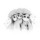 dad and 2 daughters tattoo design idea