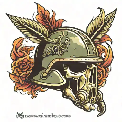 army helmet tattoo design idea