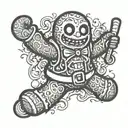 Gingerbread Man from shrek dead half alive tattoo design idea