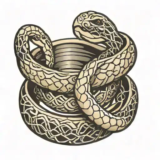 wedding finger ring tattoo constructed from 2 snakes tattoo design idea