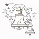 North Star, Lock, Liberty Bell reading tattoo design idea