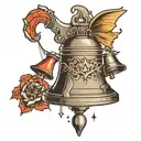 North Star, Lock, Liberty Bell  tattoo design idea