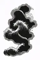 Ocean Wave crashing for inside tattoo design idea