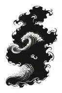 Ocean Wave crashing for inside tattoo design idea