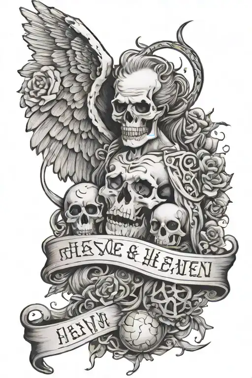 daddy don't forget to give heaven some hell tattoo design idea