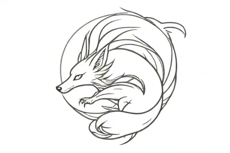 ninetails tattoo design idea