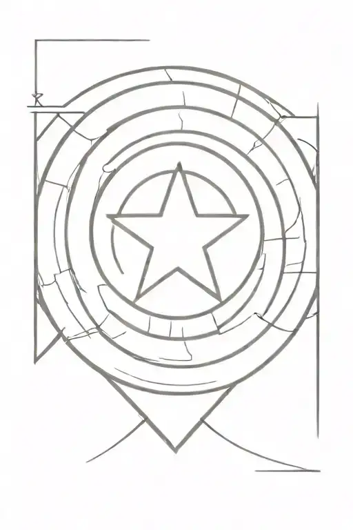 captain america shield tattoo design idea