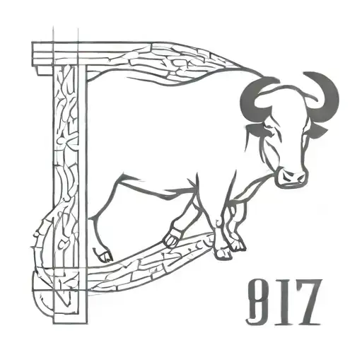 bull and roman numerals for 1997 tattoo design idea