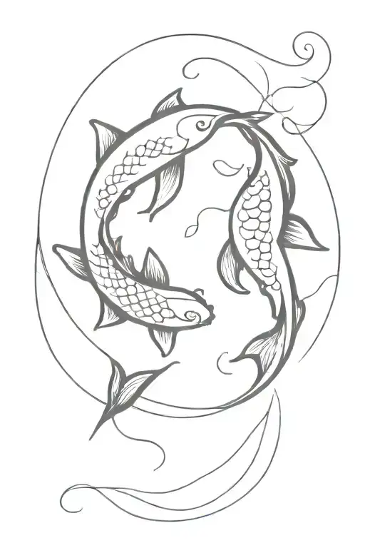 yin yang koi fish tattoo design idea